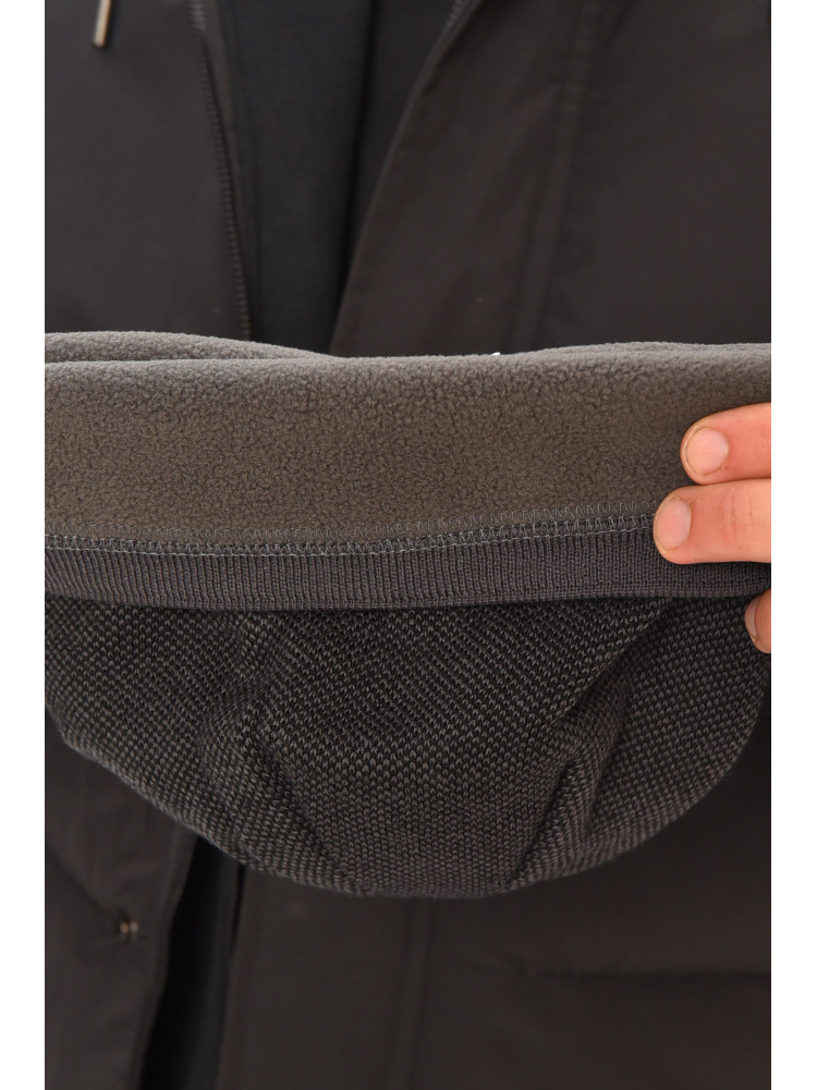 Шапка мужская на флисе темно-серого цвета 3068 208110C