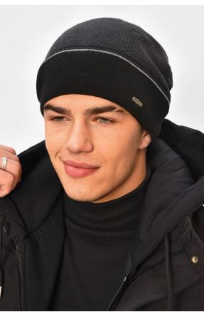 Шапка чоловіча на флісі чорного кольору 3068 208111C