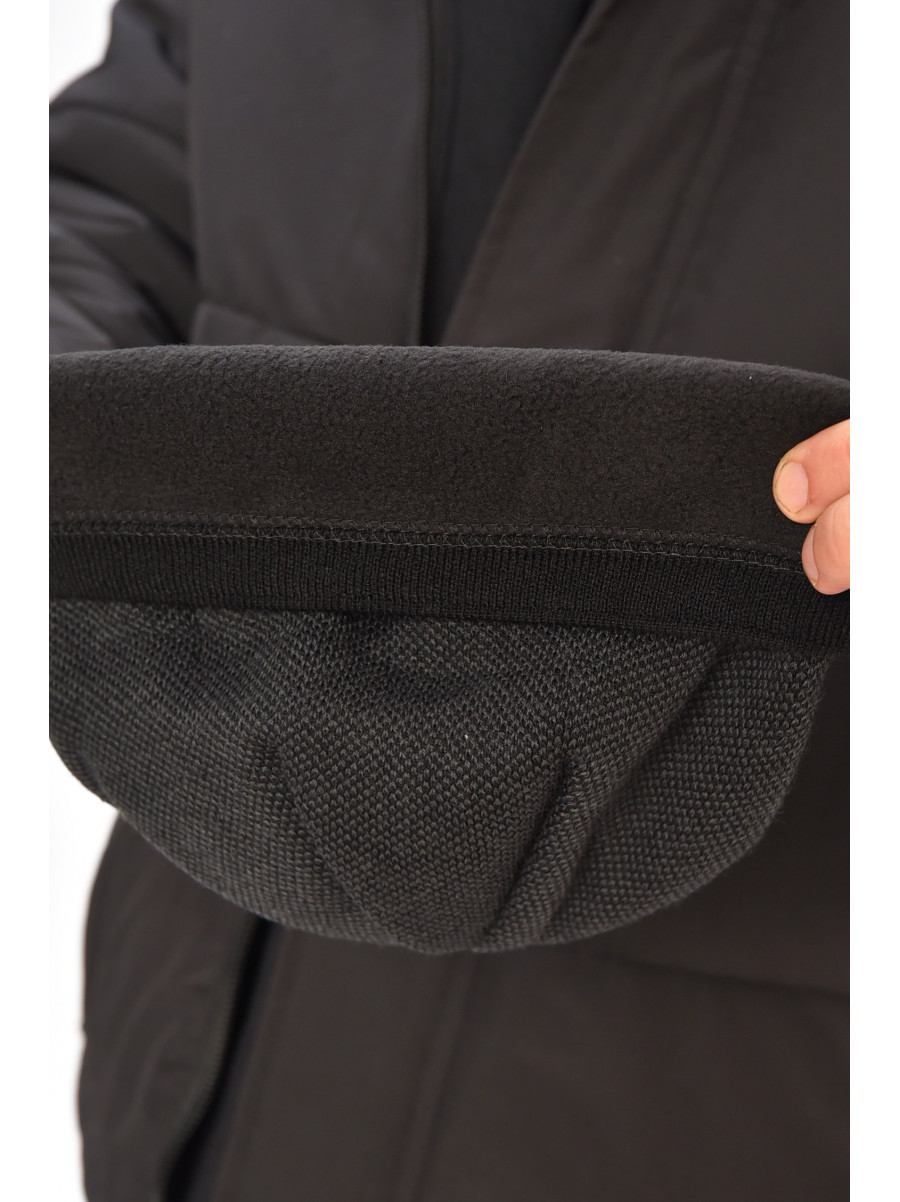 Шапка мужская на флисе черного цвета 3068 208111C