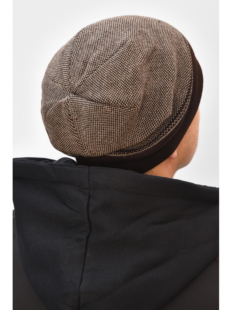 Шапка мужская на флисе шоколадного цвета 3068 208112C