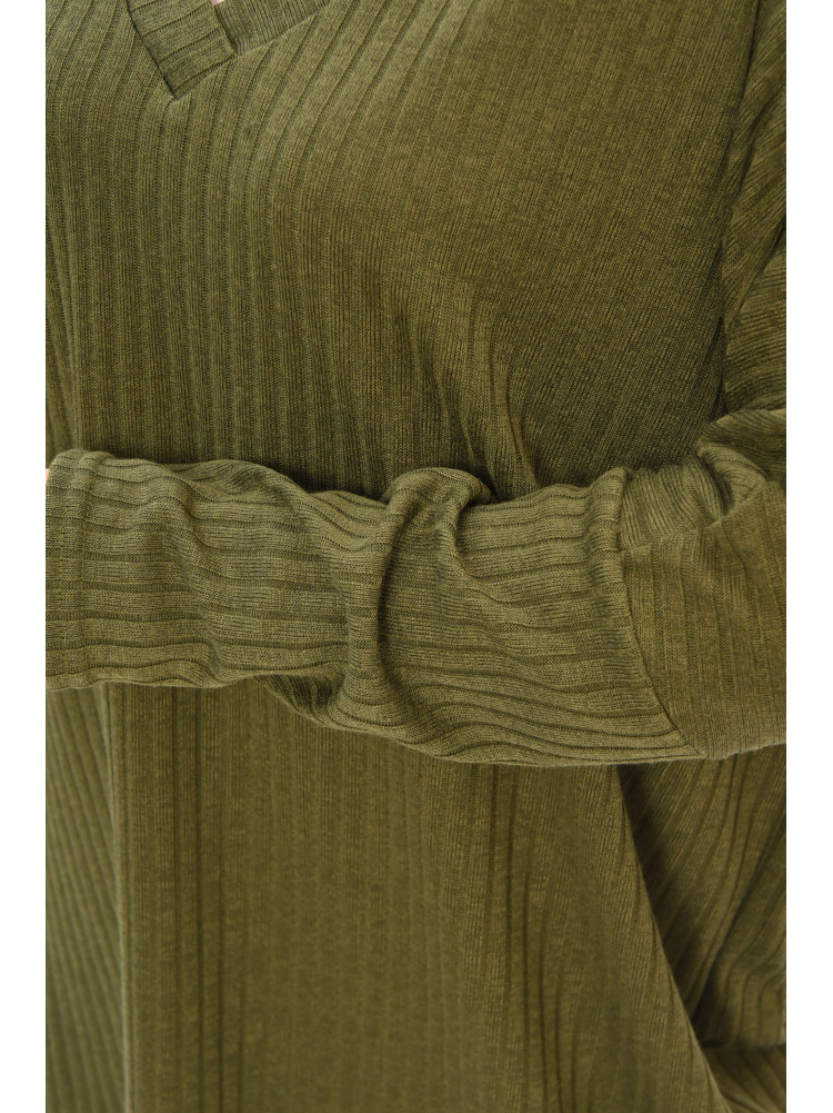 Кофта жіноча однотонна напівбатальна зеленого кольору 208115C