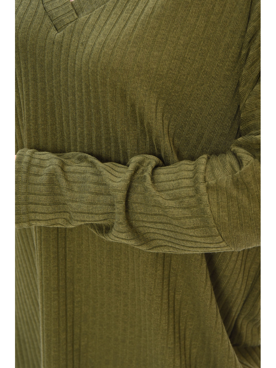 Кофта жіноча однотонна напівбатальна зеленого кольору 208115C