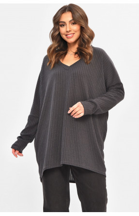 Кофта жіноча однотонна напівбатальна сірого кольору 208116C