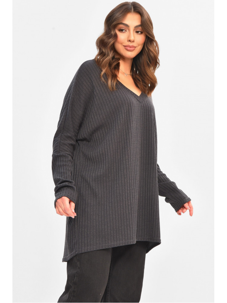 Кофта жіноча однотонна напівбатальна сірого кольору 208116C