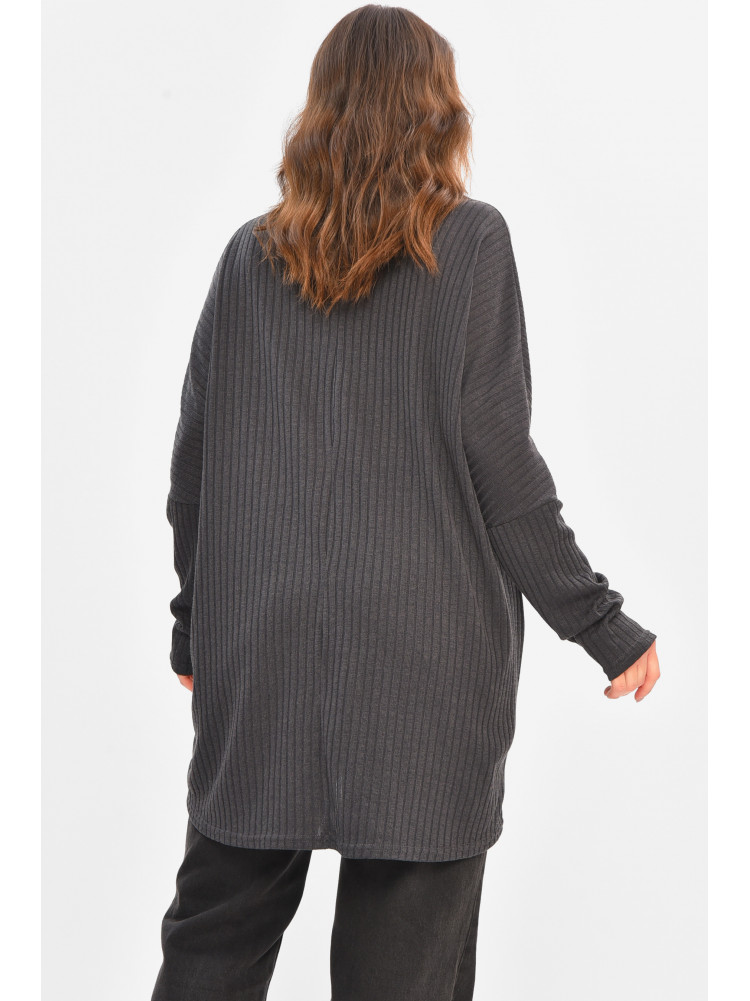 Кофта жіноча однотонна напівбатальна сірого кольору 208116C