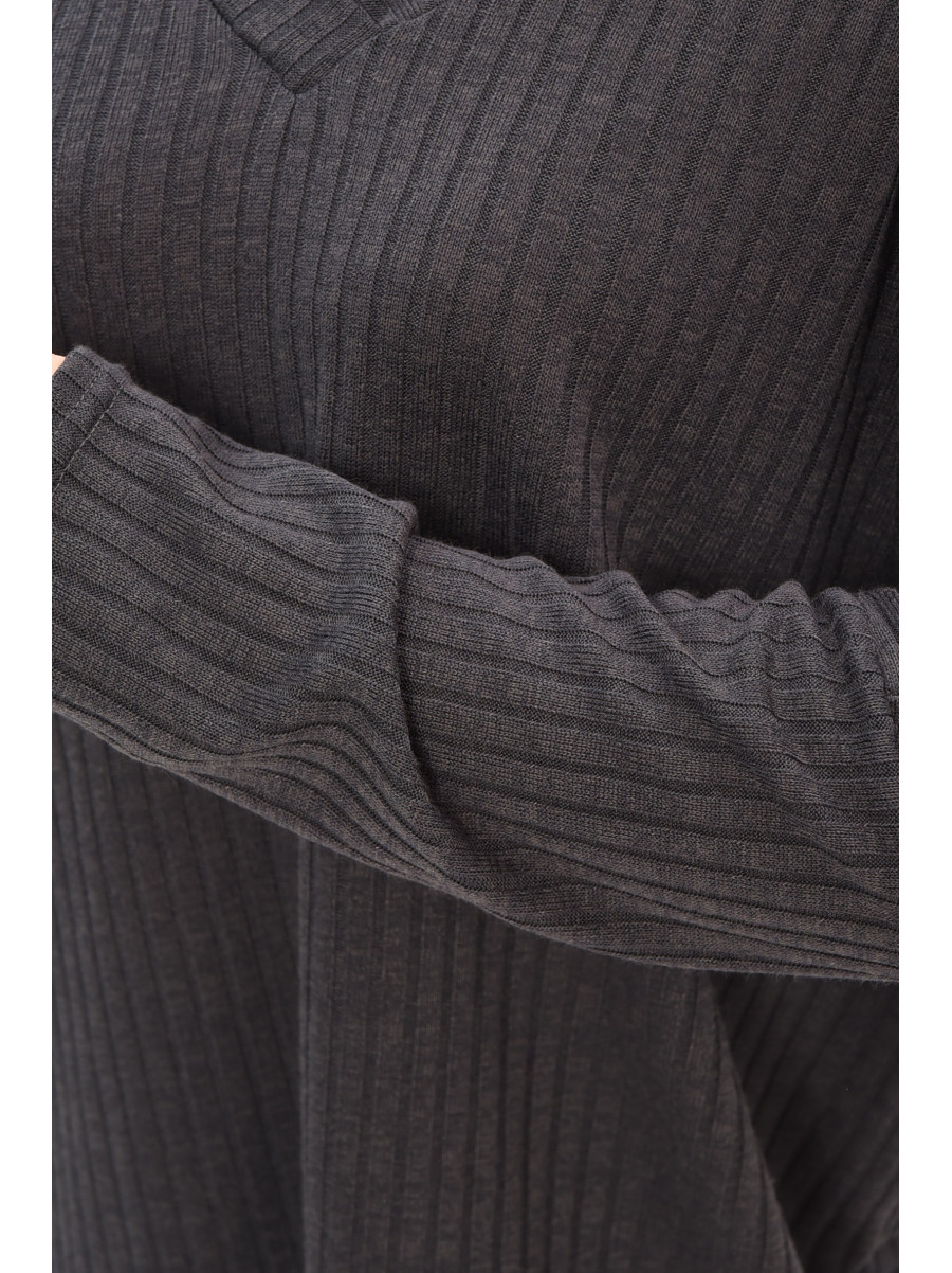 Кофта жіноча однотонна напівбатальна сірого кольору 208116C