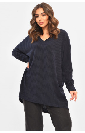 Кофта жіноча однотонна напівбатальна синього кольору 208117C