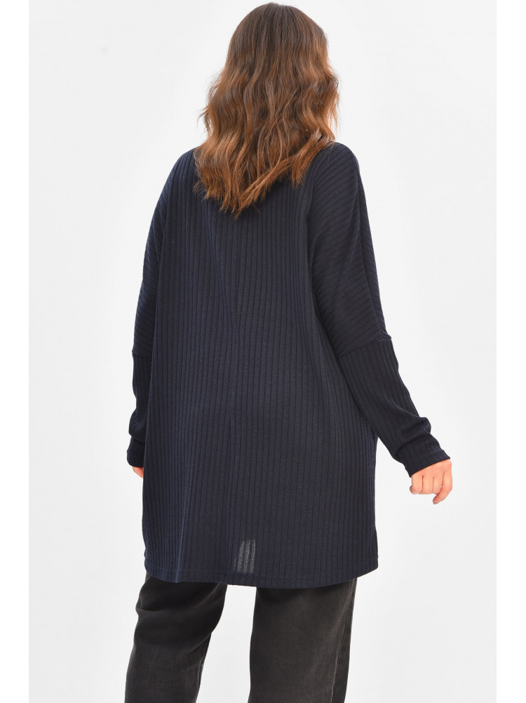 Кофта жіноча однотонна напівбатальна синього кольору 208117C