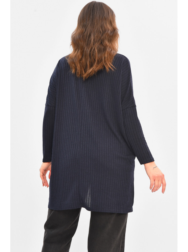 Кофта жіноча однотонна напівбатальна темно-синього кольору 8428 208118C