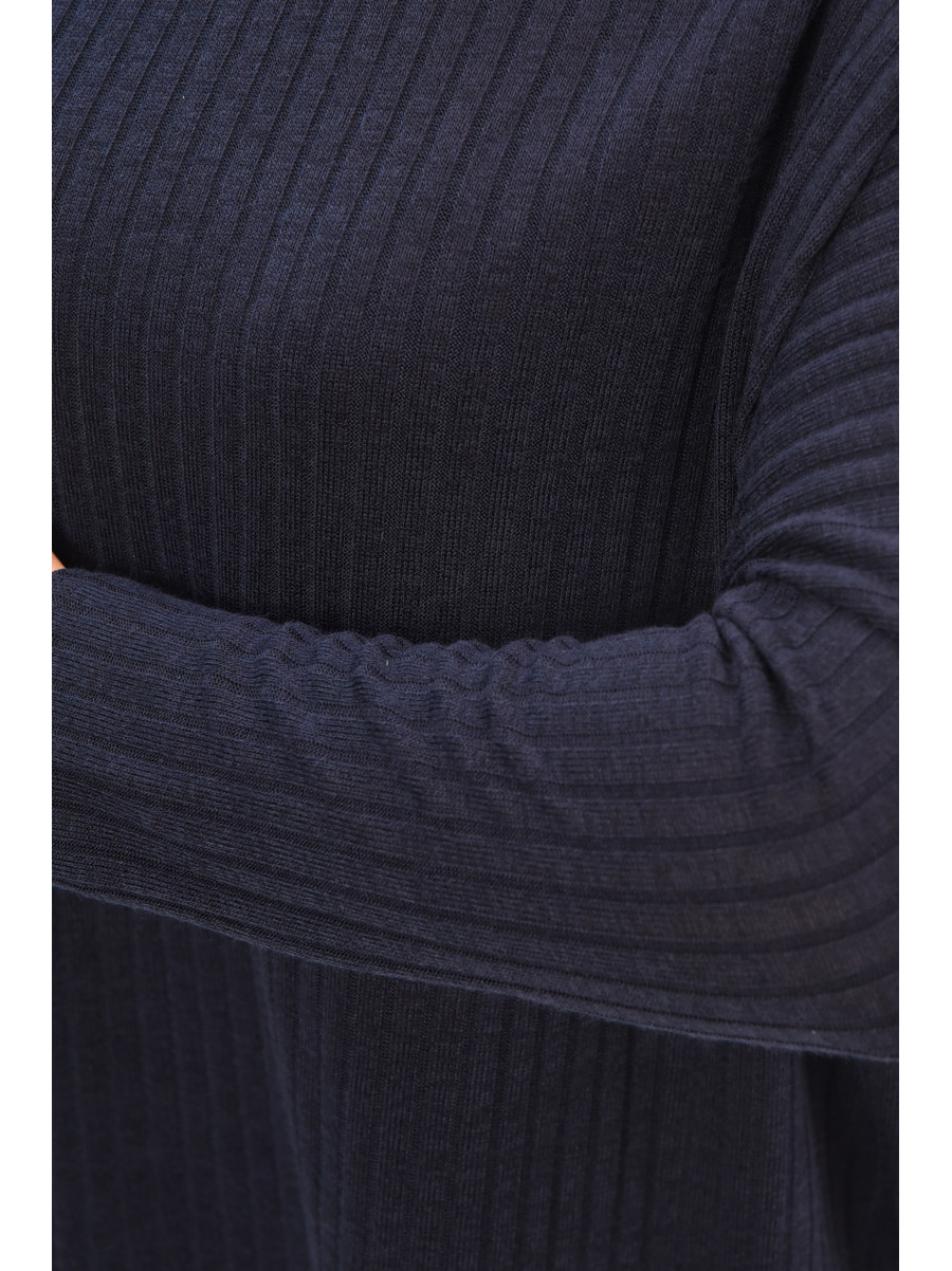 Кофта жіноча однотонна напівбатальна темно-синього кольору 8428 208118C