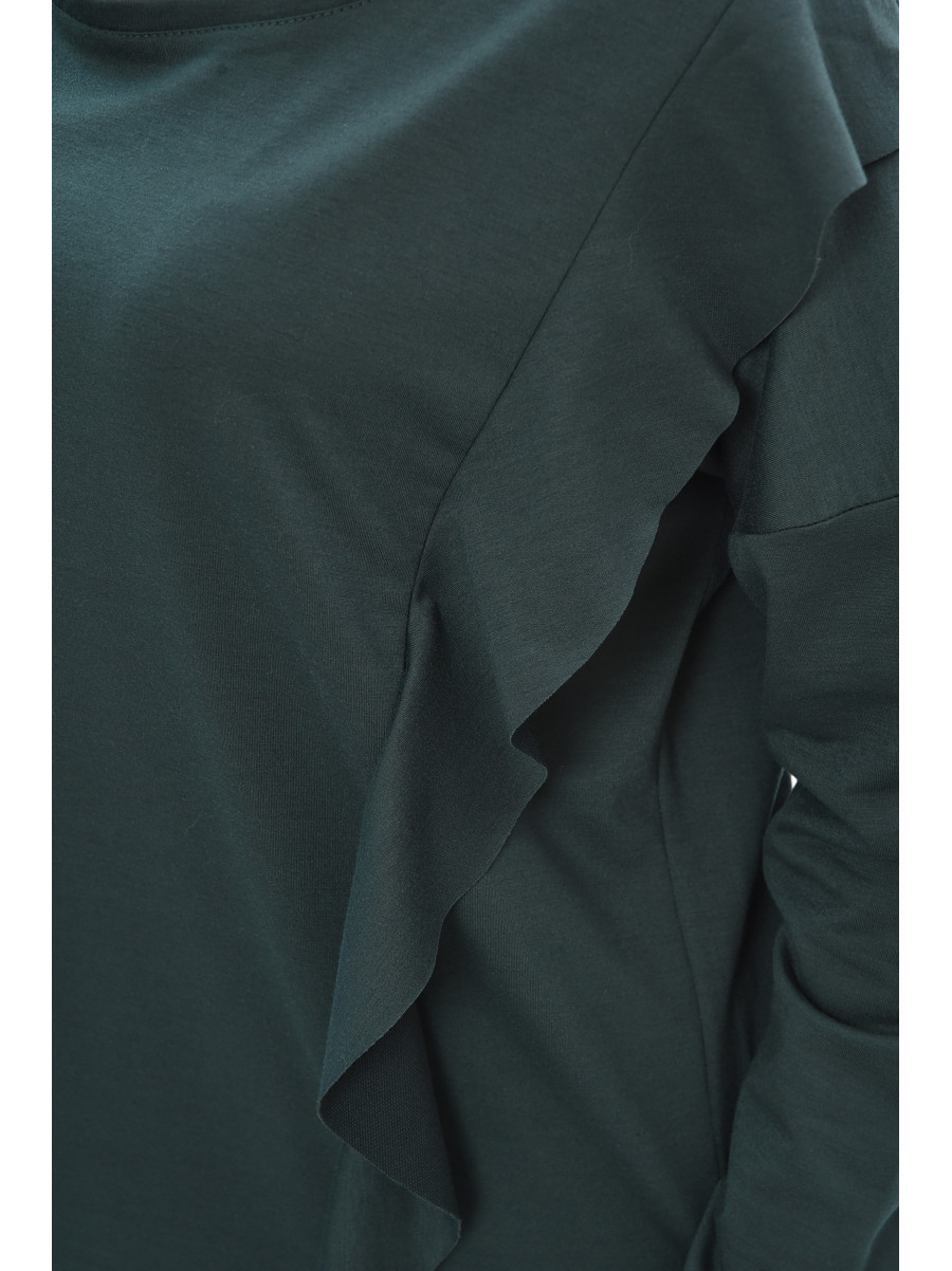 Кофта жіноча однотонна напівбатальні темно-зеленого кольору 8155 208120C