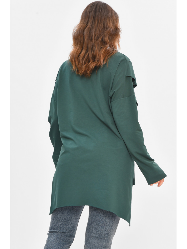 Кофта жіноча однотонна напівбатальні темно-зеленого кольору 8155 208121C