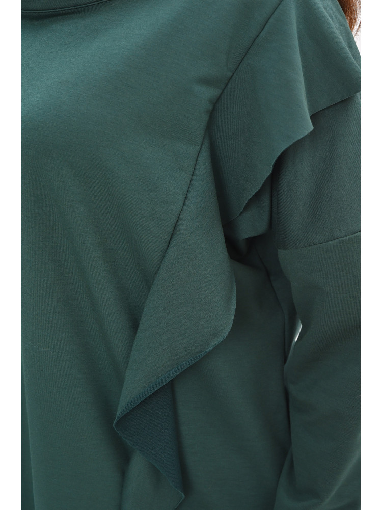 Кофта жіноча однотонна напівбатальні темно-зеленого кольору 8155 208121C