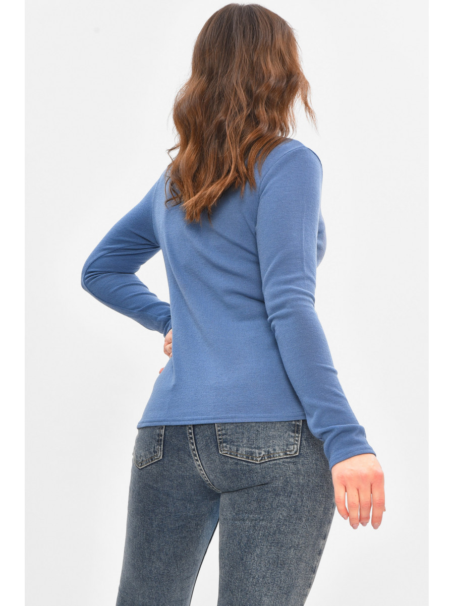 Кофта жіноча однотонна синього кольору 8207 208122C