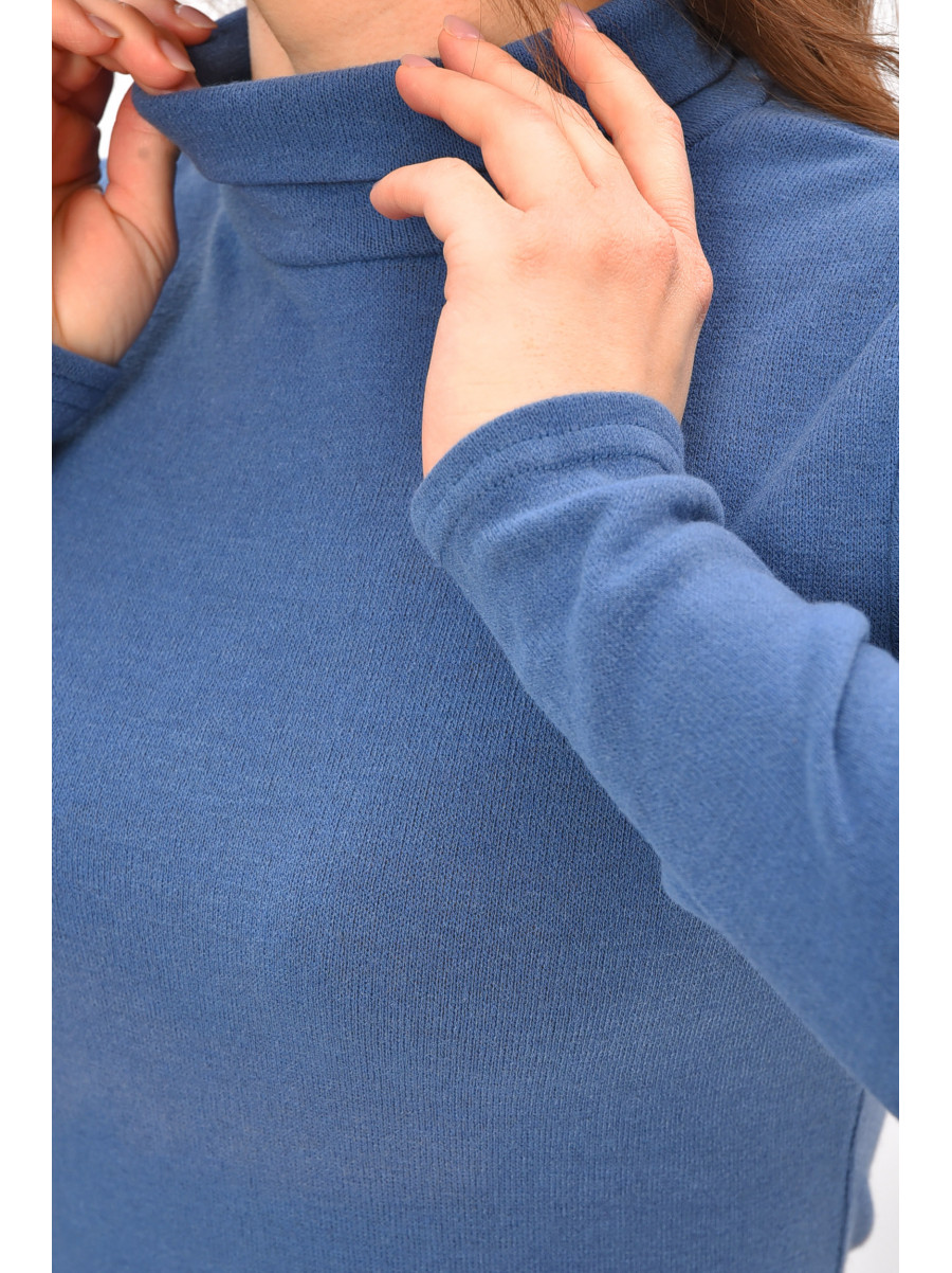 Кофта жіноча однотонна синього кольору 8207 208122C