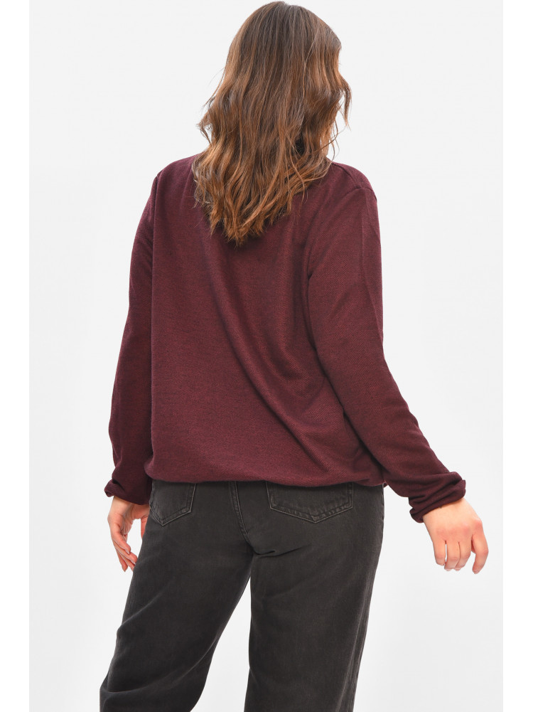 Кофта жіноча однотонна напівбатальна бордового кольору 208125C