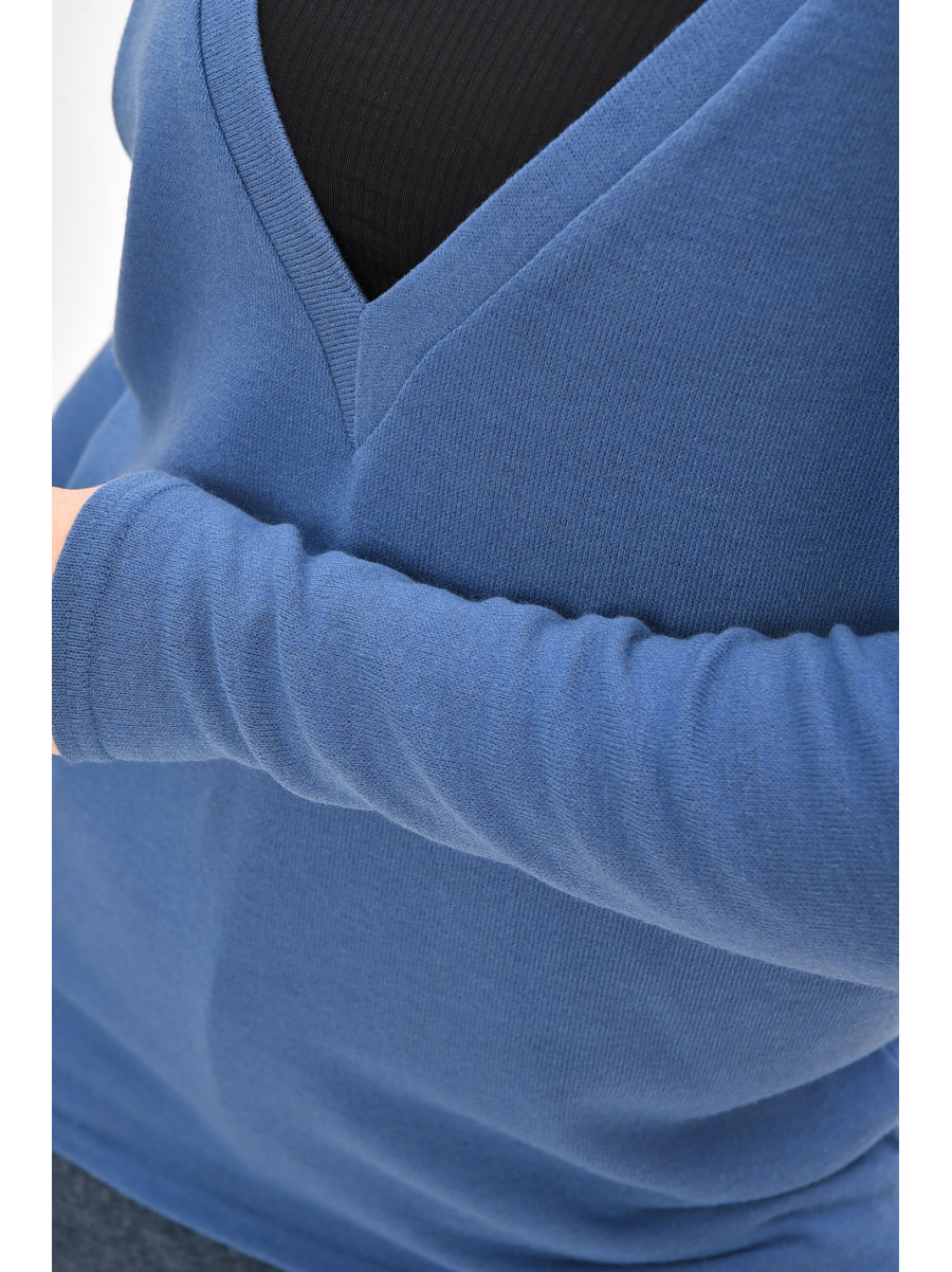 Кофта жіноча однотонна синього кольору 208126C
