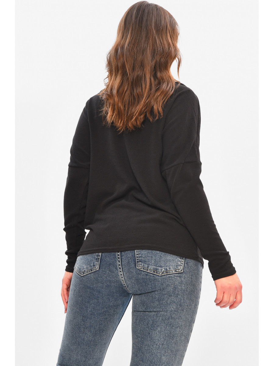 Кофта жіноча однотонна чорного кольору 208127C