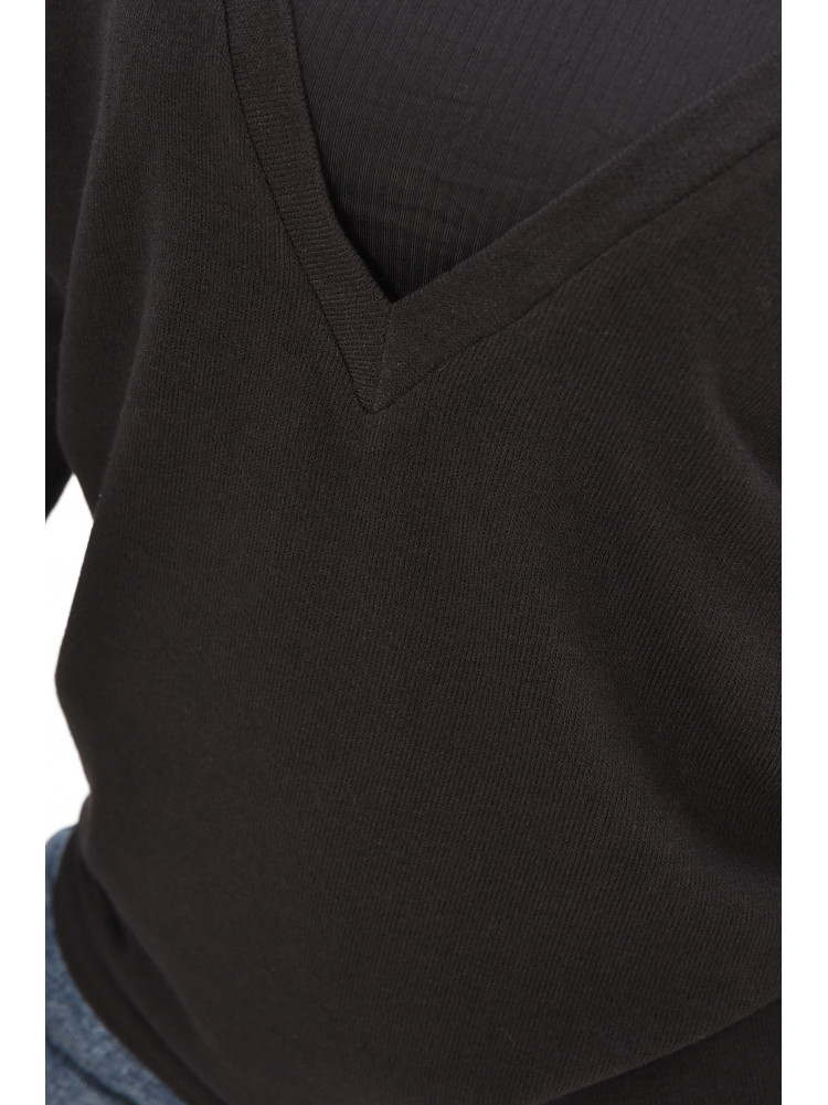 Кофта жіноча однотонна чорного кольору 208127C