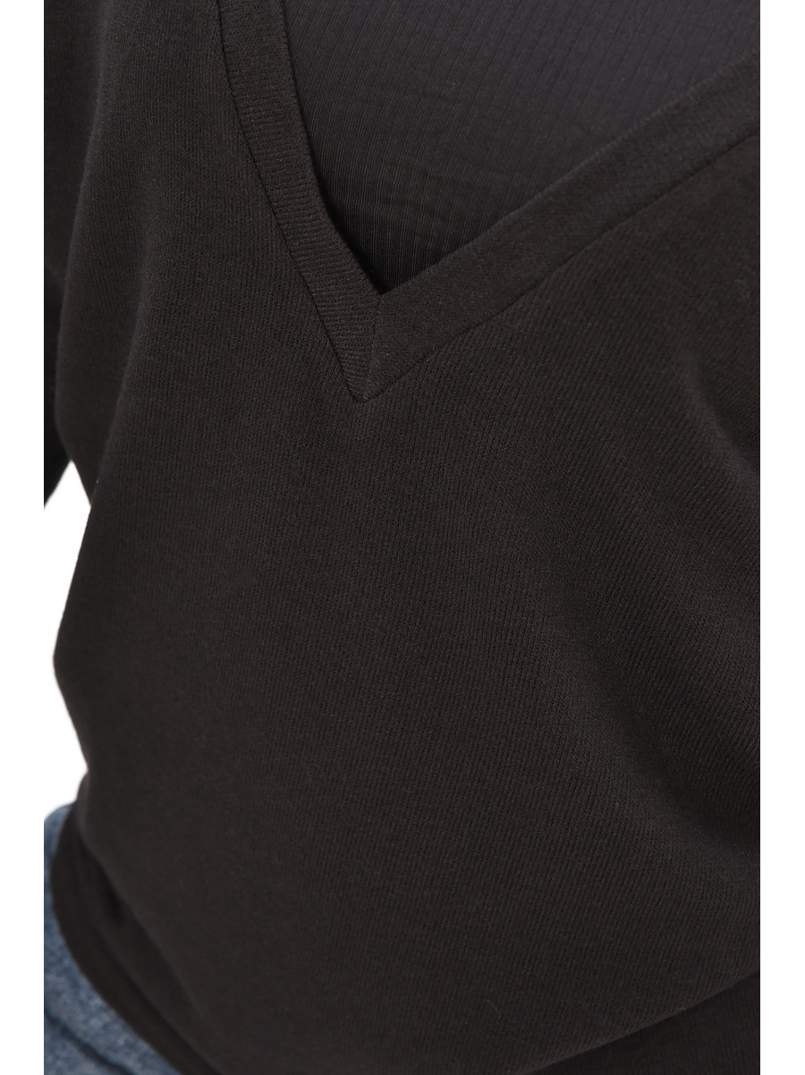Кофта жіноча однотонна чорного кольору 208127C