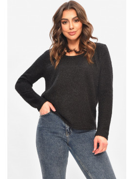 Кофта жіноча однотонна чорного кольору 208129C