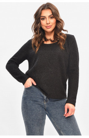 Кофта жіноча однотонна чорного кольору 208129C Кофта жіноча однотонна чорного кольору 208129C