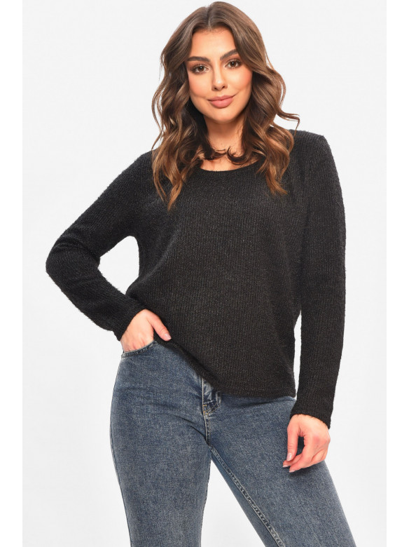 Кофта жіноча однотонна чорного кольору 208129C