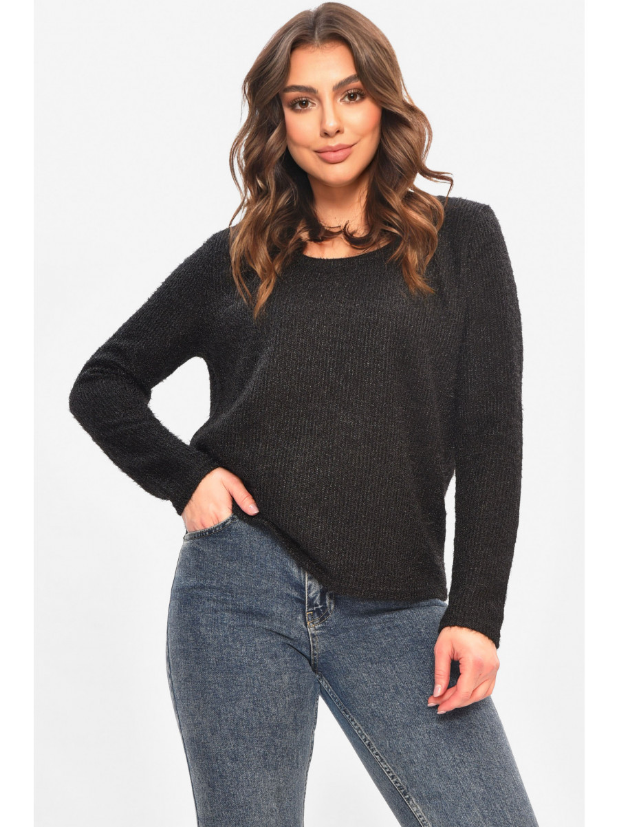 Кофта жіноча однотонна чорного кольору 208129C