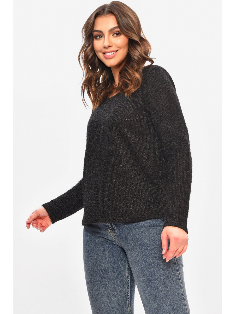 Кофта жіноча однотонна чорного кольору 208129C