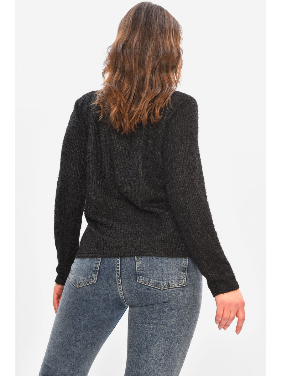 Кофта жіноча однотонна чорного кольору 208129C