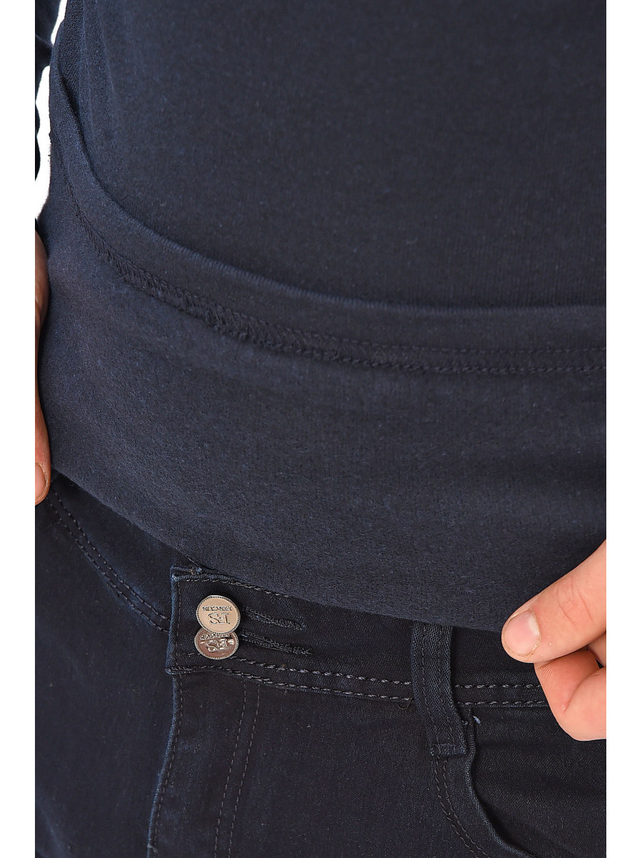 Гольф мужской однотонный на флисе тёмно-синего цвета 208133C