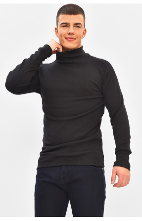 Гольф мужской однотонный на флисе черного цвета 1851 208135C