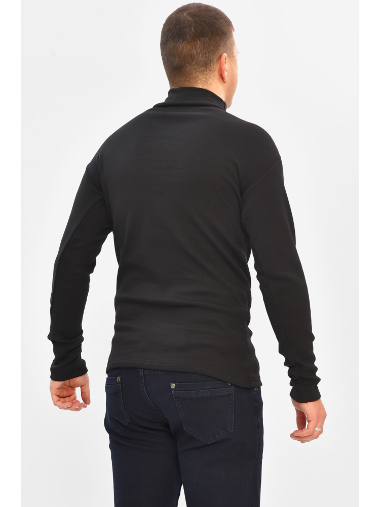 Гольф мужской однотонный на флисе черного цвета 1851 208135C