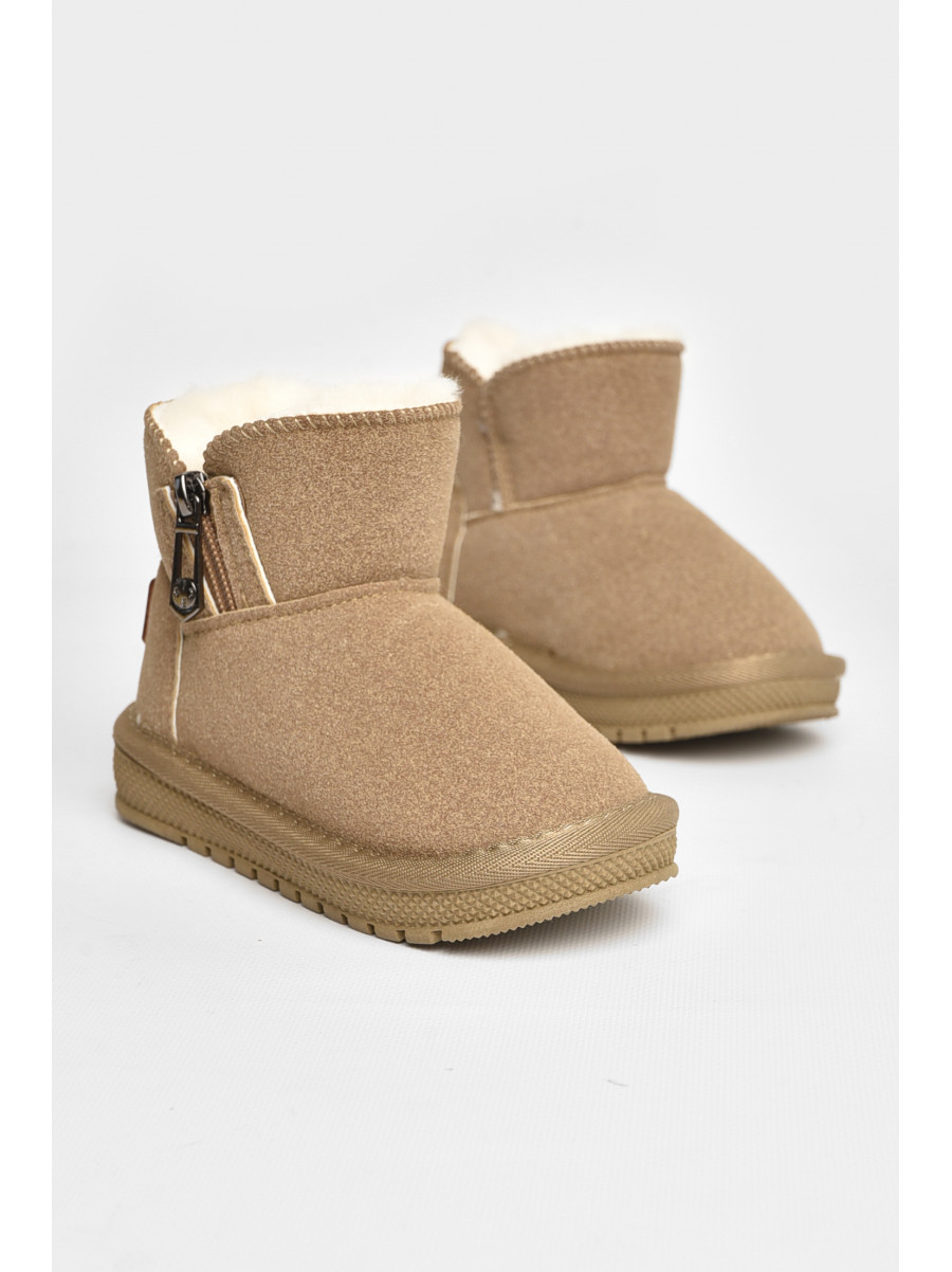 Уггі дитячі штучна замша бежевого кольору В-312 208136C