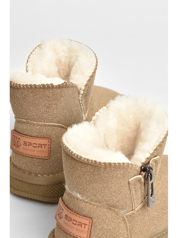 Уггі дитячі штучна замша бежевого кольору В-312 208136C