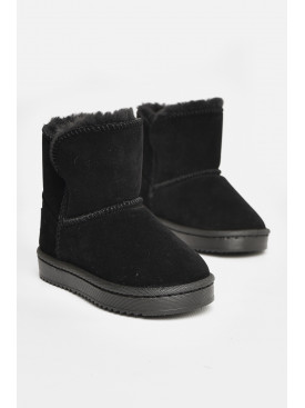 Угги детские для девочки искуственная замша черного цвета А-303 208141C Угги детские для девочки искуственная замша черного цвета А-303 208141C
