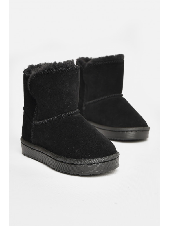 Уггі дитячі для дівчинки штучна замша чорного кольору А-303 208141C