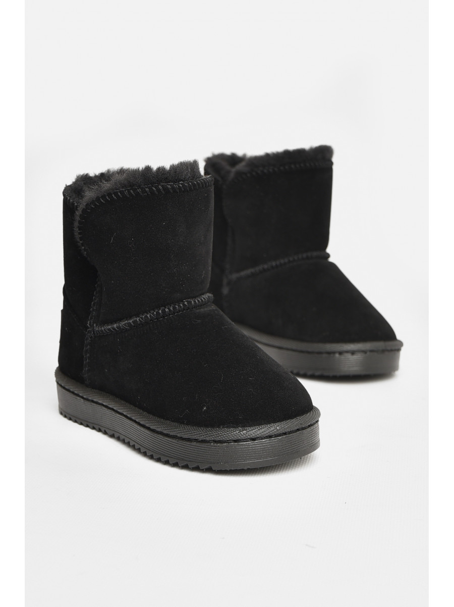 Уггі дитячі для дівчинки штучна замша чорного кольору А-303 208141C