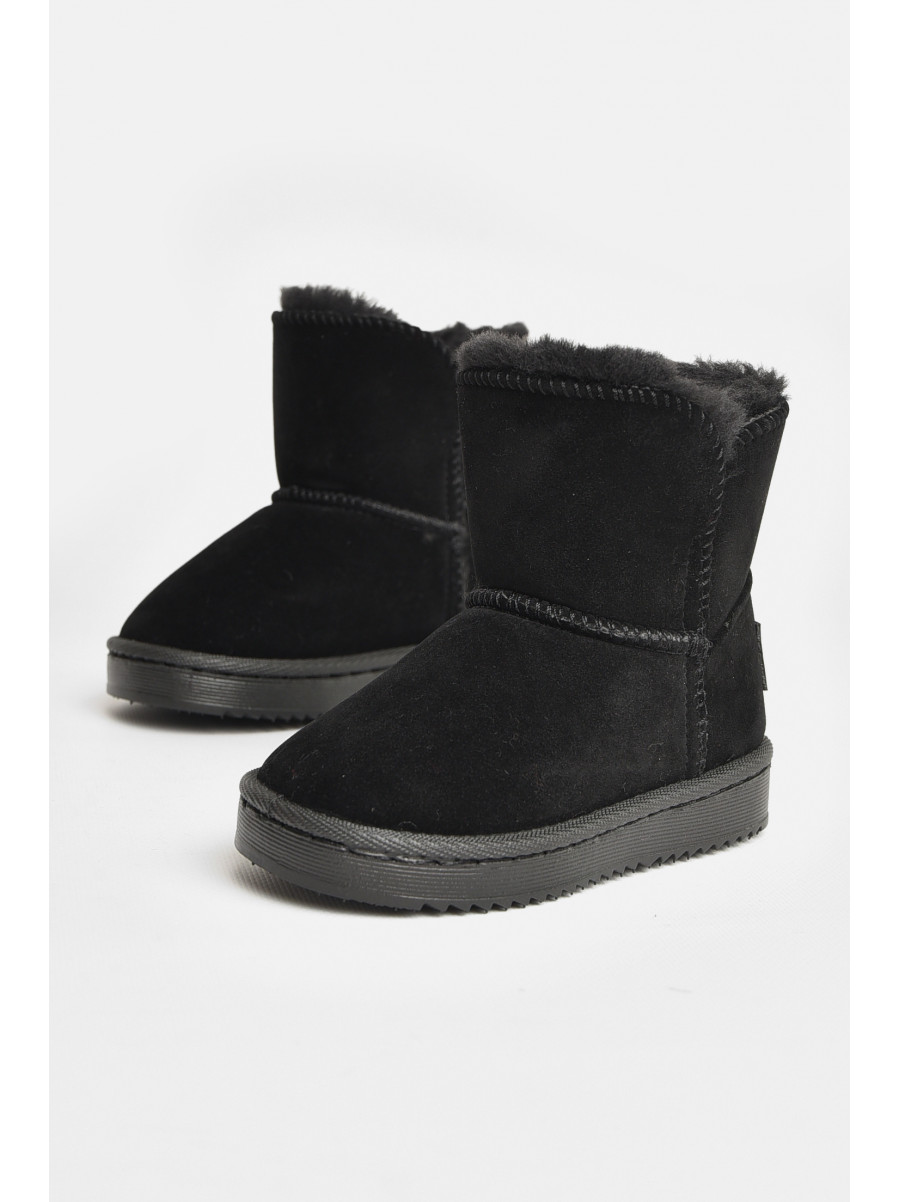 Уггі дитячі для дівчинки штучна замша чорного кольору А-303 208141C