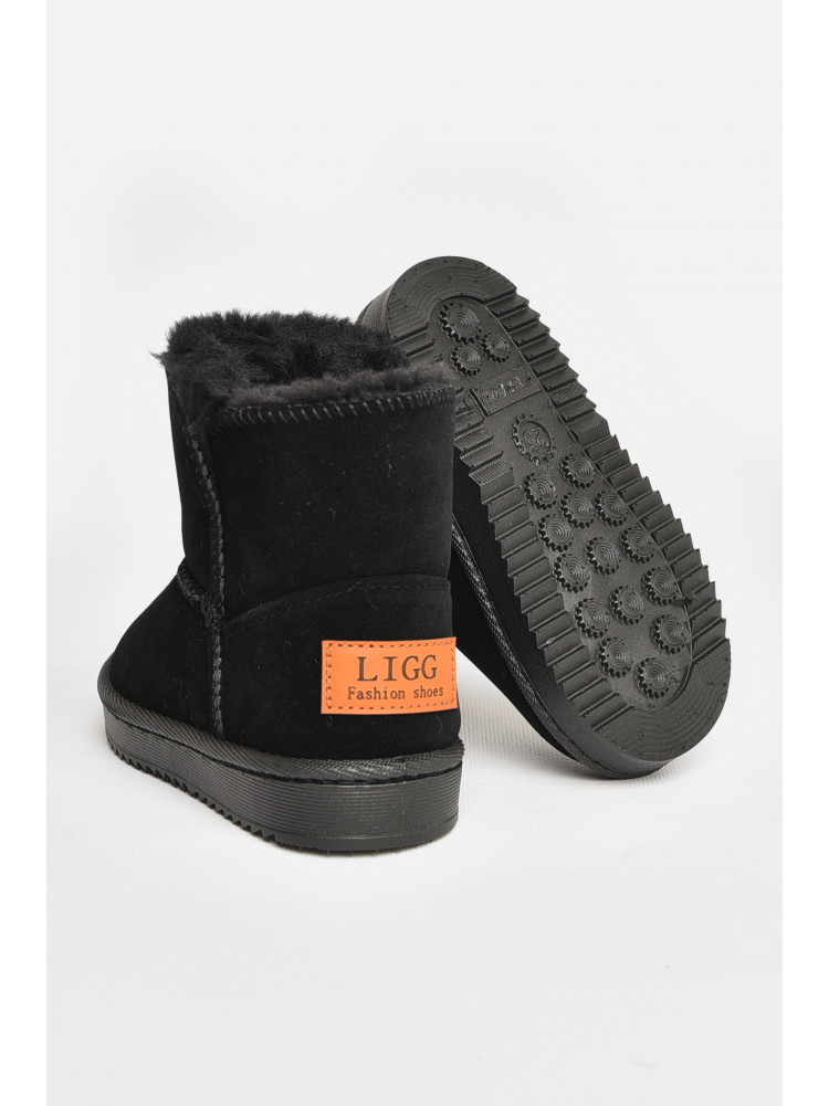 Уггі дитячі для дівчинки штучна замша чорного кольору А-303 208141C