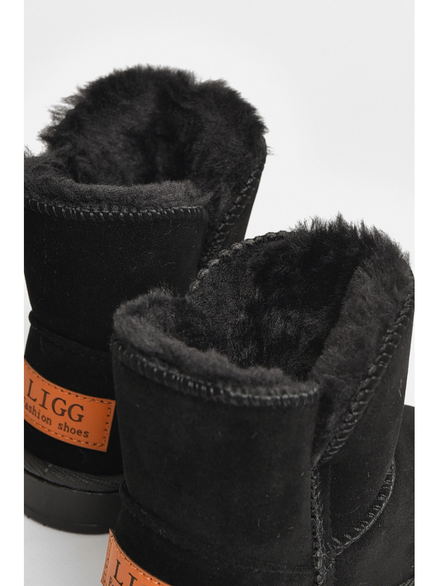 Уггі дитячі для дівчинки штучна замша чорного кольору А-303 208141C