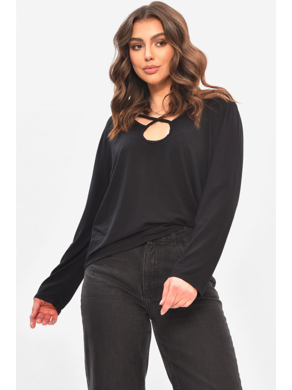 Кофта жіноча однотонна чорного кольору 8415 208150C