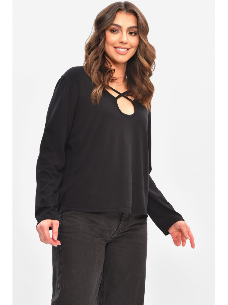 Кофта жіноча однотонна чорного кольору 8415 208150C