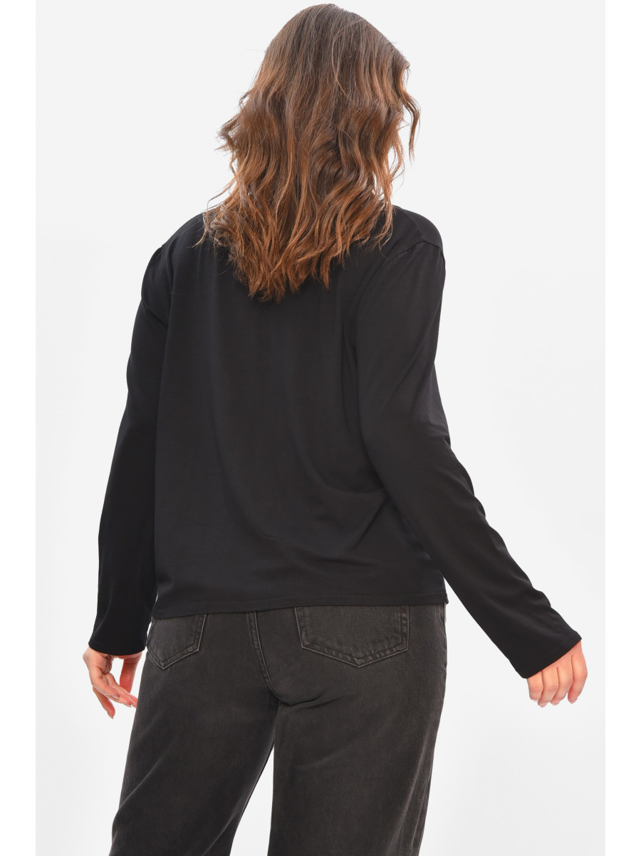 Кофта жіноча однотонна чорного кольору 8415 208150C