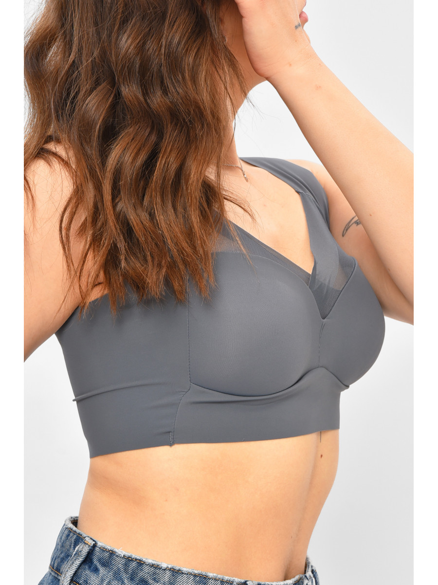 Топ жіночий сірого кольору  чашка В 006 208151C
