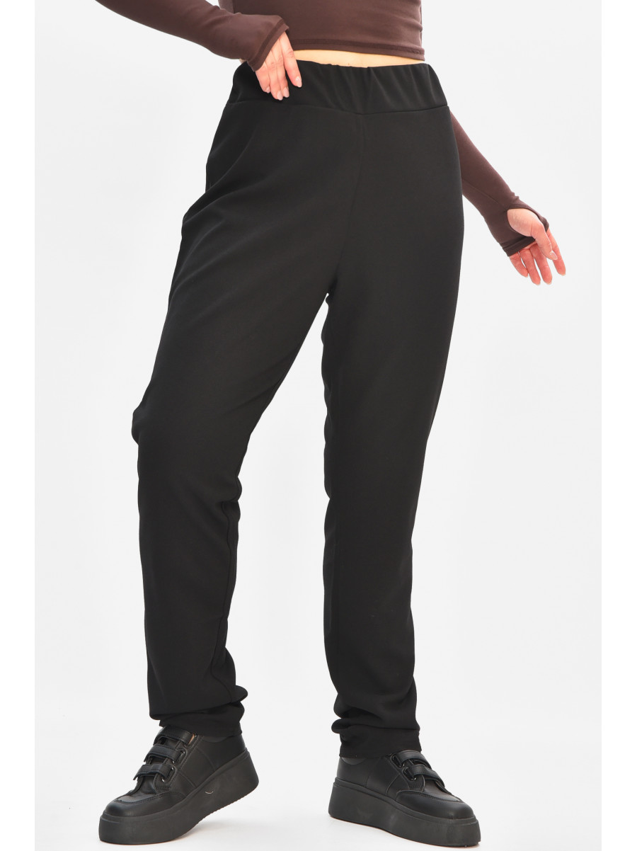 Штани жіночі однотонні чорного кольору 8042 208154C