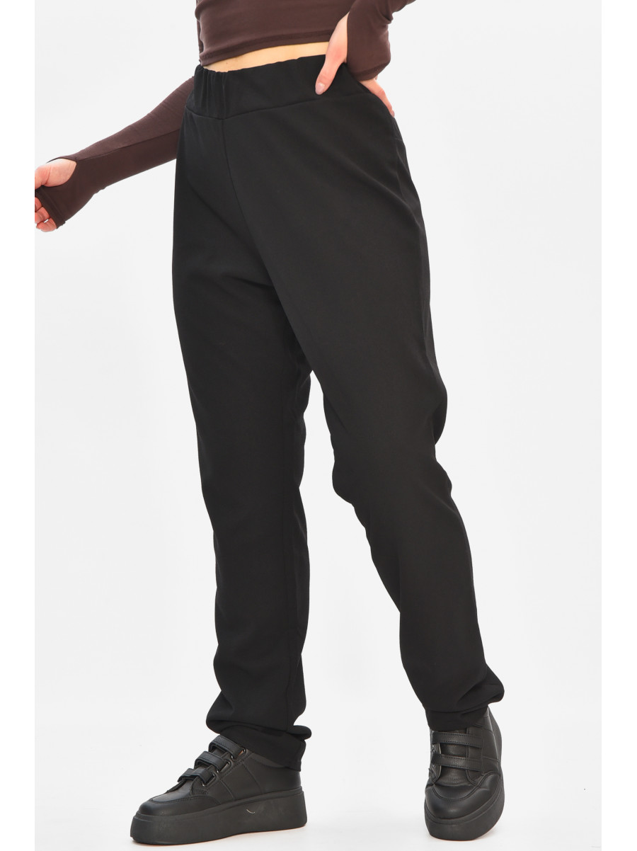 Штани жіночі однотонні чорного кольору 8042 208154C