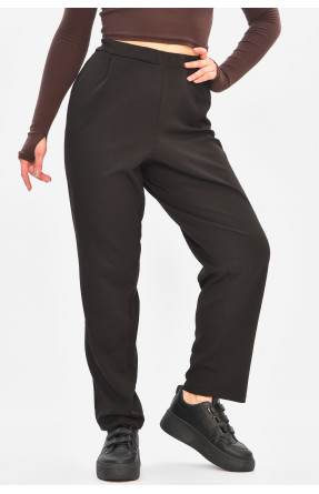 Штани жіночі однотонні напівбатальні чорного кольору 8353 208157C Штани жіночі однотонні напівбатальні чорного кольору 8353 208157C