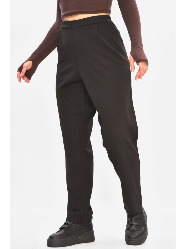 Штани жіночі однотонні напівбатальні чорного кольору 8353 208157C