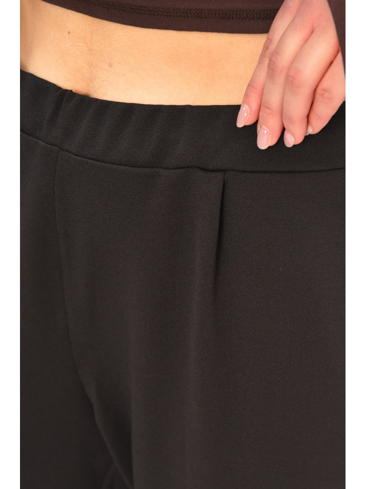 Штани жіночі однотонні напівбатальні чорного кольору 8353 208157C